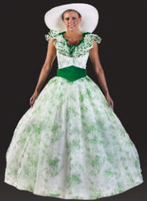Bristol Novelty Scarlett O'Hara Kinderkostüm – Kleid, Hut & Gürtel (Größen 4-14 Jahre)